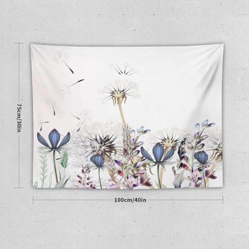 Kurtect Nature Dandelion Tapestry,Spring Plants Colorful Floral Botanical Theme Print Tapestries for Living Room Party Beach Picnic Blankets Tablecloths Wall Decor, 30x40 in - color: Flower-3, size: 40"L x 30"W