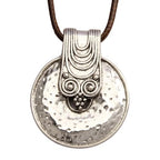 Leather Necklace for Women Long Boho Pendant Hippie Choker Necklace Bohemian Layered Leather Rope Wooden Jewelry Gifts - style: Boho Silver Pendant