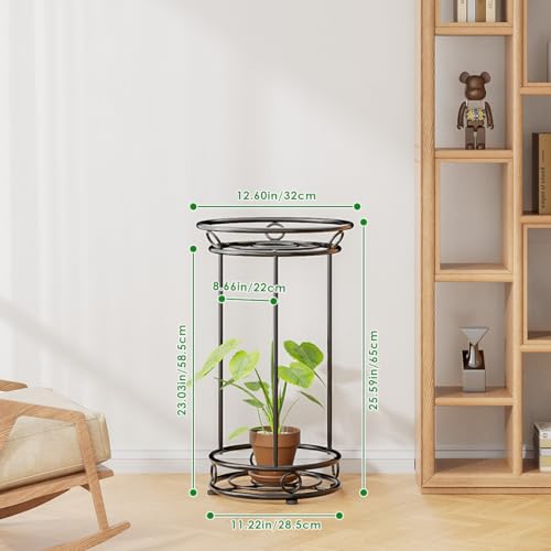 YIUKEA Plant Stand Indoor Outdoor - Metal Planter Holder Shelf Tall Tiered Flower Pot Display Organizer Rack for Garden, Patio, Living Room, Bathroom, Office (Black) - color: Black