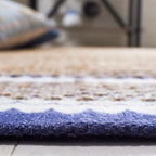 SAFAVIEH Natural Fiber Collection Runner Rug - 2'6" x 8', Natural & Navy, Handmade Farmhouse Boho Coastal Rustic Jute, Ideal for High Traffic Areas in Living Room, Bedroom (NF874N) - color: Natural/Navy, size: 2'6" x 8' (Runner)