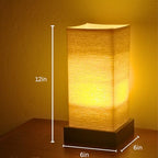Dimmable Japanese Lamp Table Lantern • Small Warm Woven Glow Light • Nightstand Bedside Akari • Noguchi Style | UL Wire | Instructions + Lightbulb Included | (Ivory) - color: Ivory
