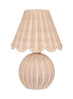 BySea Meadow Woven Desk Lamp, Natural Rattan Boho Nightstand Lamp for Bedroom, Hand-Woven Small Table Lamp with Warm Amber Glow, Rustic Bedside Light for Living Room, Nursery, 1.95m Long Cord
