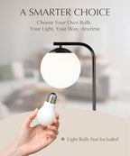 HarvestLand Midnight Sphere 20” Bedside Lamp – Globe Table Lamp & Modern Table Lamps for Living Room, Nightstand Lamp, Side Table Lamp for Bedroom & Office, Marble Base Glass Shade - style: Midnight Sphere 20” Globe