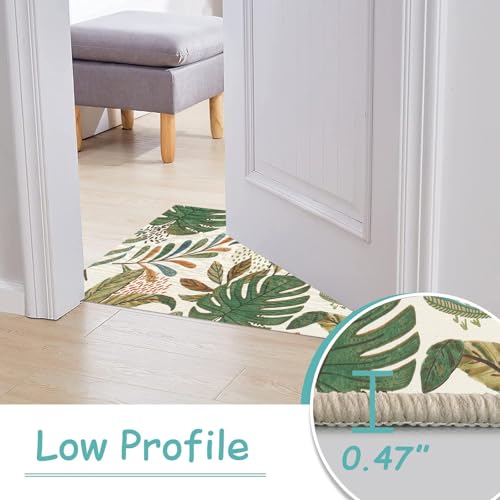 1.5 x 2.5ft Area Rug Indoor Floral Rug Washable Rug Modern Rug Oriental Flower Print Rug Non Slip Carpet for Living Room Dining Room Bedroom Entryway Office Decor - color: Forest Green and Warm Beige, size: 1.5 x 2.5ft / 18 x 30in / 45 x 75cm