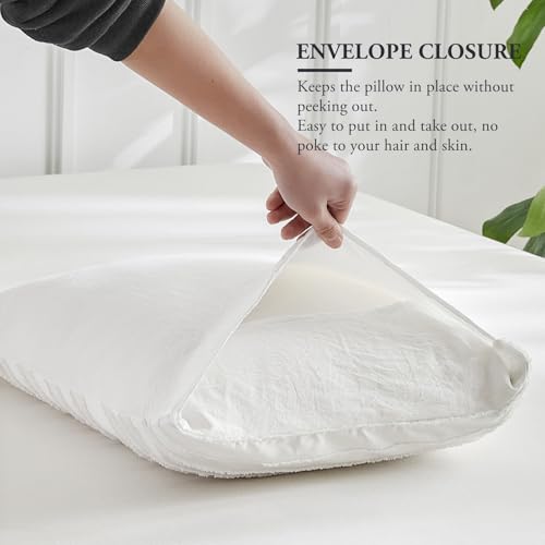 WARMDERN White Striped Pillow Covers Queen Pillow Cases Soft Microfiber Stripe Pillow Cases Set of 2 Boho Tufted Stripes Textured Pillowcase with Envelope Closure(White, Queen, 20x30 Inches) - color: White-striped, size: 20" x 30" (Pack of 2)