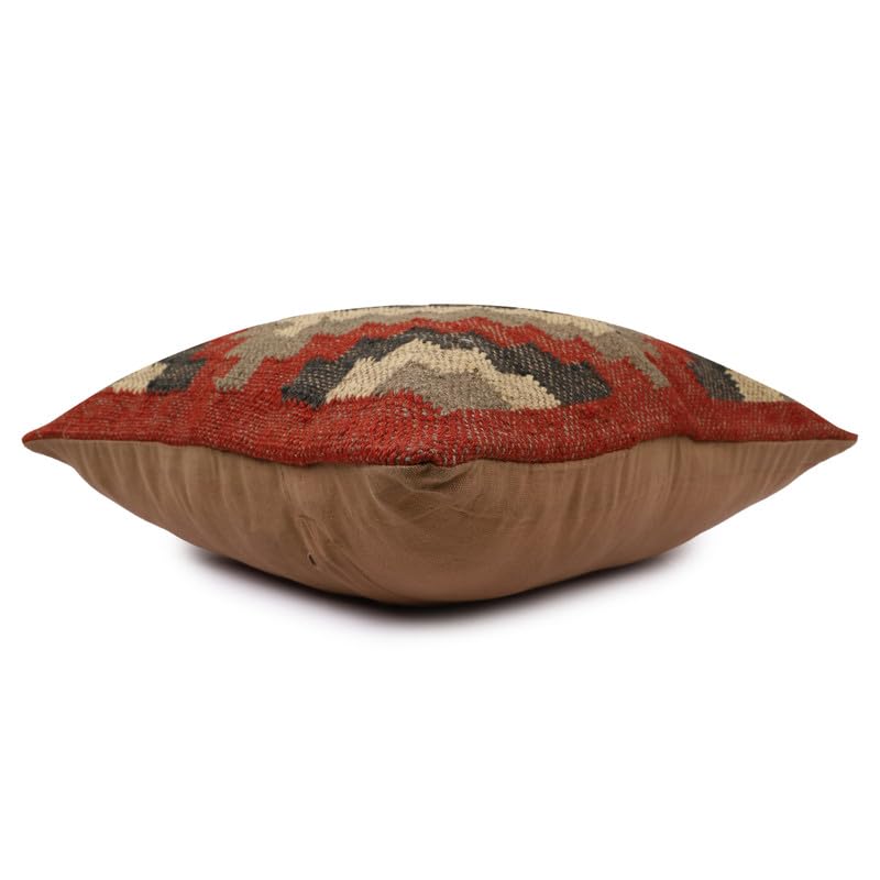 Vintage Boho Jute Pillow Covers Handwoven Kilim Cushion Cases 18x18 Inches, Oriental Decorative Throw Pillow Covers for Sofa, Bed, Living Room & Patio - color: Pattern 06