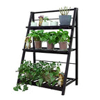 Gardzen Heavy Duty 3 Tier Metal Plant Stand, Flower Display Rack & Planter Shelf Holder for Indoor Outdoor Use, Clearance – Partial Coating Peels