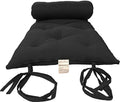 D&D Futon Furniture Twin Size Traditional Japanese Floor Futon Mattresses, Tatami Foldable Cushion Mats, Yoga, Meditaion 80 x 39 x 3 (Black) - color: Black
