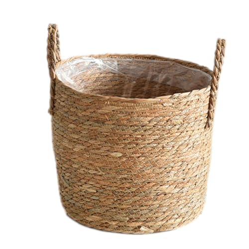 Straw Flower Pots, Plant Baskets Indoor, Basket Planter, Versatile Rattan Grass Woven Flower Planter, Plant Pot for Living Room Balcony Garden Decoration,Indoor & Outdoor - color: Xxl