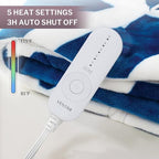 VENTIMI Electric Blanket Heated Throw, 50" x 60" Heated Blanket with 5 Heat Levels & 3 Hours Auto Off, Fast Heating Blankets with ETL & FCC Certification, Navy - color: Navy, size: Throw