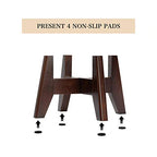 Seanmi Plant Stands for Indoor Plants, Bamboo Plant Stand, Mid Century Plant Holder, Adjustable Width, Fits 8 9 10 11 12 inches Pots - Dark Brown (Planter Stand Only)