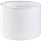 GO&SO White Textured Drum lampshade Medium Lamp Shade 13" Top x 13" Bottom x 10" High (Spider) Modern Linen Lamp Shades for Table Lamp Bedside Lamp Natural Linen Replacement Assembly is Required - color: White-Texture, size: 13*13*10 inch-1 Pack
