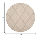 SAFAVIEH Montauk Collection Area Rug - 4' Round, Beige, Handmade Cotton, Trellis Design, Ideal for the Living Room, Bedroom, Dining Room (MTK821E-4R) - color: Beige, size: 4' (Round)