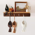 Macrame Basket Decor Set of 3 Boho Basket Decor for Home Macrame Wall Hanging Storage Baskets for Living Room, Bedroom, Entryway Handmade Boho Art, Rustic Home Decor ﻿