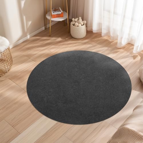 Waterproof Non-Slip Rug Pad, Round 7 Ft Carpet Pads for Large Area Rugs 1/8" Thick Felt Floor Protection Pad for All Floors and Finishes, Keep Rugs in Place and Provide Cushioning (7FT) - size: 7FT Round