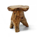 WELLAND Natural Cedar Stump Stool, 14" End Table, Live Edge Side Table, Plant Stand, Small Nightstand, Mushroom Stool for Living Room, Bedroom, Patio, Garden