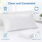 Sukh Disposable Pillow Case Covers Standard Size - White Pillow Cases Bulk Set 15 Pack, Pillow Covers Standard Size 31 x 20 Inch, Travel Pillow Case Cover for Hotels, Guest Rooms, Bedding Supplies