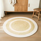 Asrug Imitation Jute Low Pile Round Rug Area Rug Washable Non-Slip Circle Rug Soft Plush Touch Circle Rugs Round for Kitchen Bathroom Living Bedroom Nursery, Carpet 3ft /36 inch/91 cm Beige/Brown - color: Beigebrown, size: 3ft
