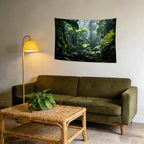 QGHOT Jungle Tapestry Wall Hanging Tropical Rainforest Backdrop Green Palm Leaves Tapestry Extra Large Forest Wall Art for Bedroom Living Room Office Decor 39.1" L x 59.1" W - size: 39.1"L x 59.1"W