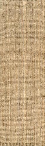 Nuloom Ashli Hand Woven, Natural, 2'6" x 12', Farmhouse, Jute, Soft and Textured, High Traffic, Stain Resistant, Easy Clean, Durable Runner for Bedroom, Living Room, Dining, Den, Foyer, Entryway - color: Natural, size: 3' x 12' (Runner)