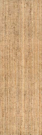 Nuloom Ashli Hand Woven, Natural, 2'6" x 8', Farmhouse, Jute, Soft and Textured, High Traffic, Stain Resistant, Easy Clean, Durable Runner for Bedroom, Living Room, Dining, Den, Foyer, Entryway - color: Natural, size: 2'6" x 8' (Runner)