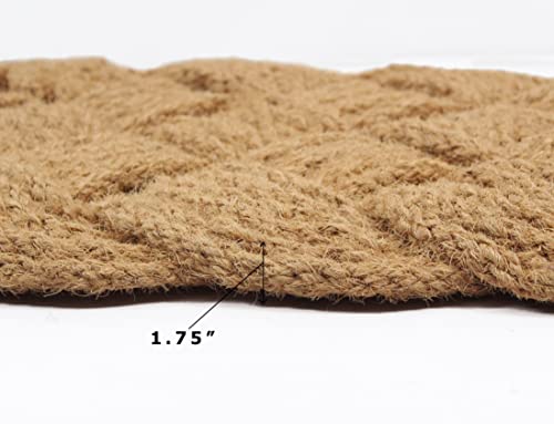 IRONGATE Rope Woven Doormat - One Pack Nautical Mat - 100% All Natural Coir Fibers - Classic Interwoven Rope Design - Handmade Dirt Trapping Entryway Door Mat - Natural - 18x30