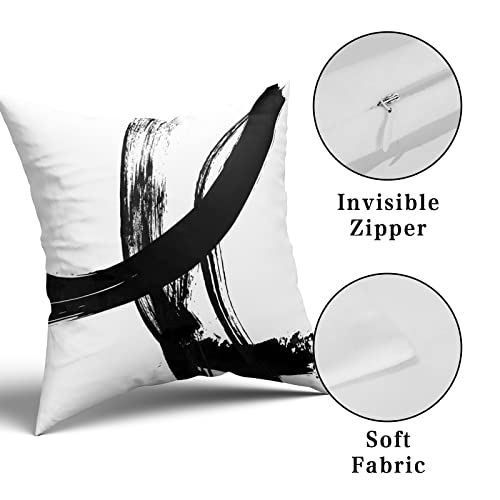 Black and White Throw Pillow Covers 22x22 Abstract Pillow Covers for Couch Modern Striped Cushion Covers Living Room Sofa Bedroom Decorative Pillows Cases Set of 4 - color: Blackwhite, size: 22" x 22" (Pack of 4)