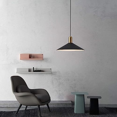 KCO Lighting Farmhouse Matte Black Barn Pendant Light 1-Light Mid Century Dome Pendant Lighting Industrial Cone Hanging Light Single Kitchen Island Light Fixture for Dining Room (Black) - color: Black