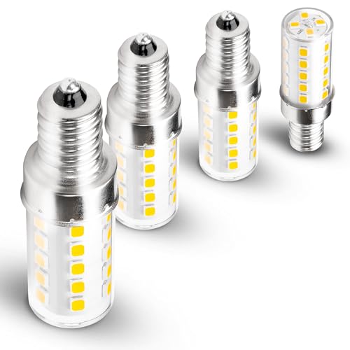 E12 LED Bulb Dimmable Equivalent 25W-40W 4000K Natural White Candelabra Base AC120V 450lm 4W T6 C7 E12 Candle Small Base for Ceiling Fan Chandelier Pendant Lighting Salt Lamp Wall Sconce, 4 Pack - color: 4000k Natural White, size: 4 Watt-Dimmable-4 Pack