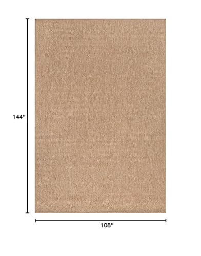 Washable Easy Jute Rug 9x12, Indoor Outdoor Rugs Natural Color Farmhouse Area Rugs for Living Room, Kitchen Rug High Traffic Area, Easy to Clean Solid Boho Woven Design Outside Carpet (9 X 12 Natural) - color: Natural, size: 9' x 12' (Rectangular)