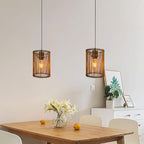 2 pack Small Lampshades for Table Lamp Shade Floor Lamp Shade,woven rattan boho Bamboo Lampshades,5.5"x5.5"x7.9",Dark brown - color: Dark brown