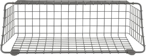 Spectrum Extra Large Wire Wall Mount Storage Basket Industrial Gray, Vintage Wire Basket Wall Mount Organizer Modern for Pantry Kitchen and Bath, Versatile Wall Mount Storage Basket Wire Caddy - size: Extra Large