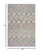 SAFAVIEH Kilim Collection Accent Rug - 4' x 6', Charcoal & Gold, Charcoal and Gold Wool Design, Ideal for High Traffic Areas in Entryway, Living Room, Bedroom (KLM753F) - color: Charcoal/Gold, size: 4' x 6' (Rectangular)