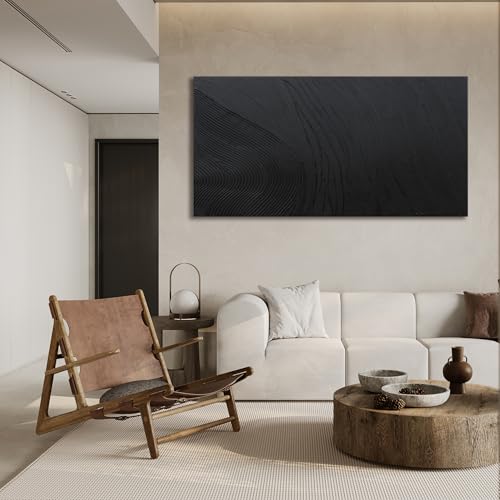 Black Wall Art Decor Canvas Art Wall Decor Black Silence Wall Art Painting Decorations Artwork Wall Art Prints Modern Textured Wall Art for Living Room 20"X40" for Room Bedroom Office Decor - color: Black, size: 40"L x 20"W