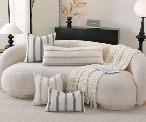 Cethom Boho Lumbar Pillow Covers 14x36 Long, Pack of 1, Taupe Striped Decorative Body Pillowcase for Couch Bed, Textured Farmhouse Accent Cushion Covers for Living Room Bedroom Sofa Home Decor - color: Taupe, size: 36" x 14" (Pack of 1)