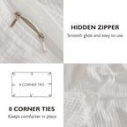 EMME Muslin Cotton Duvet Cover Set Cream White Twin Size Linen Like Soft Breathable Lightweight Summer Comforter Cover Set with Zipper Closure (Cream White, Twin, 68"x90") - color: 01 - Cream White, size: Twin(68"×90")