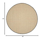 SAFAVIEH Area Rug 8' Round - Natural Fiber Collection - Large - Natural & Black, Seagrass, Basketweave Pattern with Border (NF114C) - color: Natural/Black, size: 8' (Round)