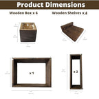 LaLaGreen Wooden Floating Shelves (13-Piece Set) Wall Mounted Plant Shelf, Planter Boxes for Indoor Plants, Decorative Wood Display Shadow Box Kitchen, Bathroom, Bedroom, Living Room, and Home Decor - size: 13-pc set