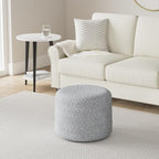 SIMPLIHOME Bayley Round Pouf - 20 inch Wide Handcrafted Braided Cotton Pouf in Blue and Natural, Boho Footstool or Extra Seating for Living Room or Bedroom with Polystyrene Filling, Assembled - color: Blue, Natural
