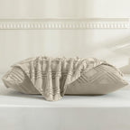 JELLYMONI Pillowcases Standard Size Khaki 2 Pack Boho Plaid Bed Pillow Covers 20x26in Polyester Envelope Pillow Shams Tufted Bohemian Textured (Pillows are not Included) - color: 09 - Khaki - Grid, size: 26" x 20" (Pack of 2)