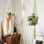 Modern Minimalist Bohemian Style Hanging Planters Plant Net Pocket Hand Woven Hanging Basket Holder Tapestry Flower Basket with Exquisite Tassel Indoor Balcony Decoration (Tassel) - size: Tassel