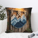 Mountain Dip-Dyed Macrame Plush Throw Pillow Covers 24"X24",Soft Cozy Couch Cushion Covers Decorative Pillow Cases for Holiday Home Bedroom Sofa Decors