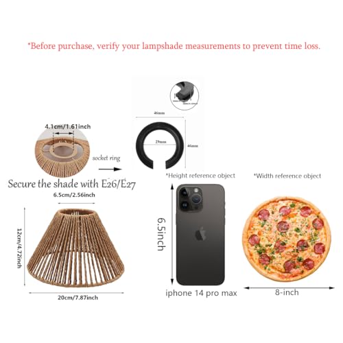 Ø7.87" x H4.72" 3x Boho Rattan Pendant Lamp Replacement Shade Ceiling Fan Light Bulb Covers Light Shades for Hanging Light Fixtures Shades Only Farmhouse Wicker Woven Lampshade - size: Ø7.87"（20cm）