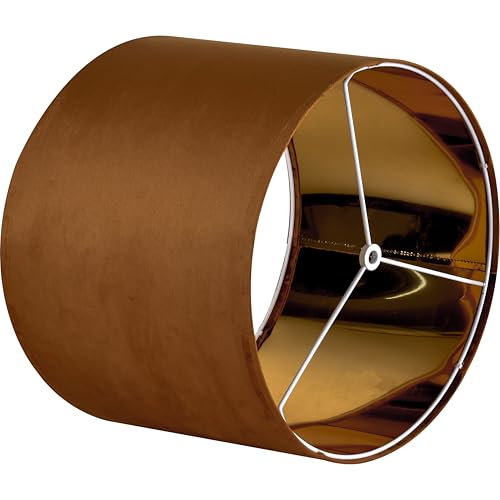 GO&SO 1 PCS Burnt Orange Velvet Drum Lamp Shade,Modern Replacement Lamp Shades 13" Top x 13" Bottom x 10" High(Spider) Medium Fabric Lampshade for Table Lamp,Floor,Bedside -Assembly Require - color: Burnt Orange-Velvet, size: 13*13*10 inch-1 Pack