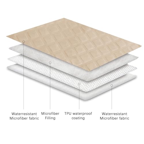 Ameritex Waterproof Dog Bed Cover Pet Blanket with Anti-Slip Back for Furniture Bed Couch Sofa - color: Beige, size: 30x53 Inch (Pack of 1)