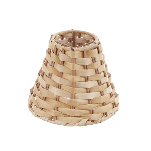 Aspen Creative 51001 Empire Clip On Chandelier Natural Banana Leaf Lamp Shade, 3" Top x 6" Bottom x 4-3/4" Slant Height - color: Banana Leaf