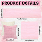 Beeveer 91 x 71 Extra Large Outdoor Boho Picnic Blanket with Pink Table Runner, 6 Throw Pillow Covers 6 Napkins Woven Cotton Yarn Oversize Beach Blanket Washable Picnic Camp Wedding - color: Pink