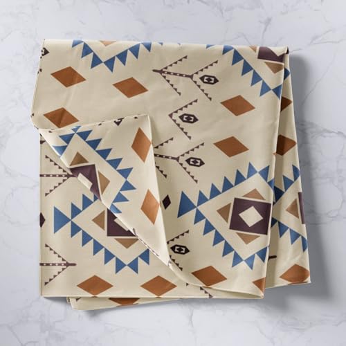 jejeloiu Boho Tapestry Aztec Wall Art Geometric Wall Hanging Blanket for Living Room Bedroom Bohemian Home Decor Medium 59"x59" - color: Blue Brown-2, size: Medium