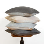 Decorative Throw Pillow Covers, Set of 4, 18x18 Inch Neutral Gray Slub Linen Accent Pillow Covers, Grey Neutrals - color: Gray Neutrals