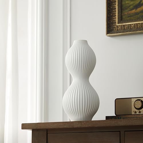 RONDURE 15.8" Modern Ceramic Table Lamp, Fully Dimmable Bedside Lamp for Bedroom Living Room Nightstand, White Translucent Ceramic Shade, Warm Ambient Decorative Corded Lighting, Bulb Included - style: Orpheus
